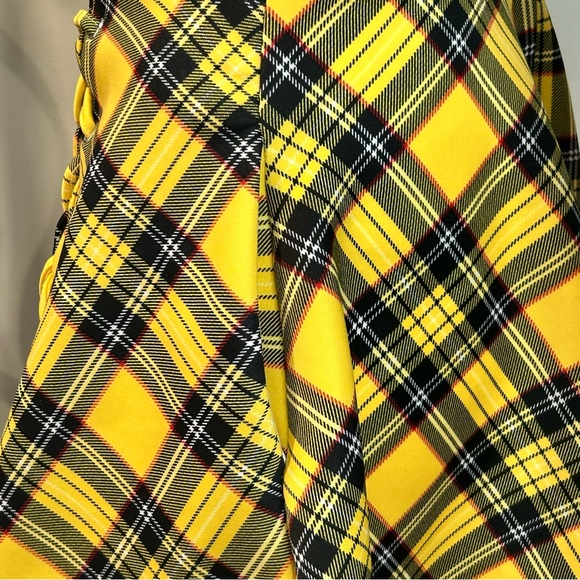 Hot Topic Yellow Plaid Skater Circle Skirt - Picture 4 of 10